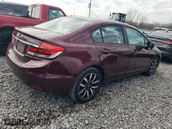 2015 Honda Civic Sedan EX-L with VIN 19XFB2F90FE034994, listed as a Copart auction lot 45046705 with 6,721 mi miles and Salvage Title. Bid and sale history available at carsss.com. Image 3.