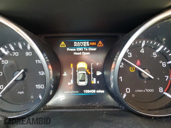 2013 Land Rover Range Rover Evoque Pure Premium with VIN SALVR2BG5DH838526, listed as a Copart auction lot 54393725 with 109,405 mi miles and Salvage title. Bid and sale history available at DreamBid. Image 9.