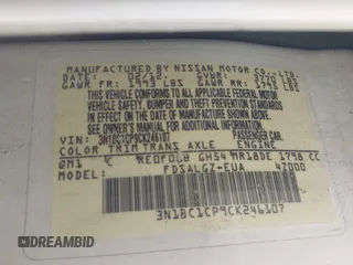2012 Nissan Versa S with VIN 3N1BC1CP9CK246107, listed as a IAAI auction lot 41657588 with 1 mi miles. Bid and sale history available at carsss.com. Image 9.