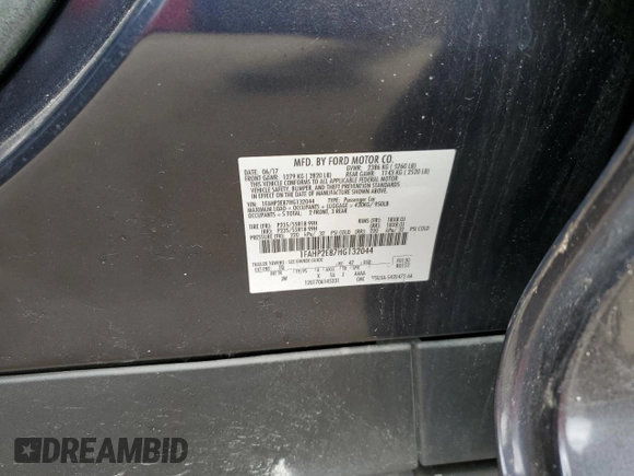 2017 Ford Taurus SEL with VIN 1FAHP2E87HG132044, listed as a Copart auction lot 65431655 with 32,900 mi miles and Salvage title. Bid and sale history available at DreamBid. Image 12.