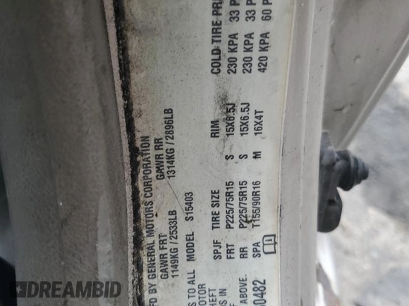 2004 GMC Canyon SL Z85 z VIN 1GTCS146548180482, wystawiony jako Copart lot #71826504 z przebiegiem Nie podano mil oraz Nie do naprawy • Non repairable. Historia ofert i sprzedaży dostępna na DreamBid. Obrazek 12.