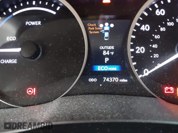 2014 Lexus ES 300h with VIN JTHBW1GG9E2043696, listed as a IAAI auction lot 42392424 with 74,370 mi miles and . Bid and sale history available at DreamBid. Image 16.