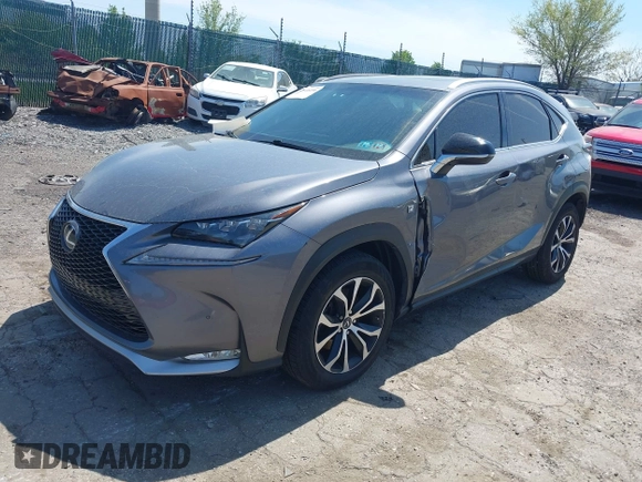 2015 Lexus NX 200t with VIN JTJBARBZ8F2013577, listed as a IAAI auction lot 42108496 with 99,847 mi miles. Bid and sale history available at carsss.com. Image 2.