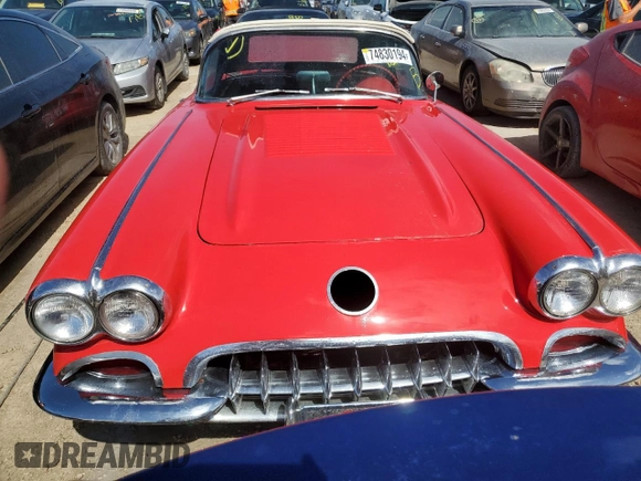 1958 Chevrolet Corvette с VIN J58S109066, выставлен на аукционе Copart как лот 74830194 с пробегом 35 914 миль миль и На запчасти • Non repairable. История ставок и продаж доступна на DreamBid. Изображение 5.