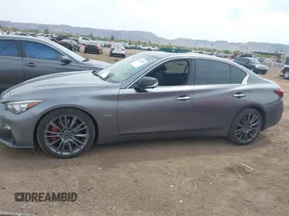 2019 Infiniti Q50 RED SPORT 400 with VIN JN1FV7AP0KM760153, listed as a IAAI auction lot 41895981 with 62,070 mi miles. Bid and sale history available at carsss.com. Image 14.