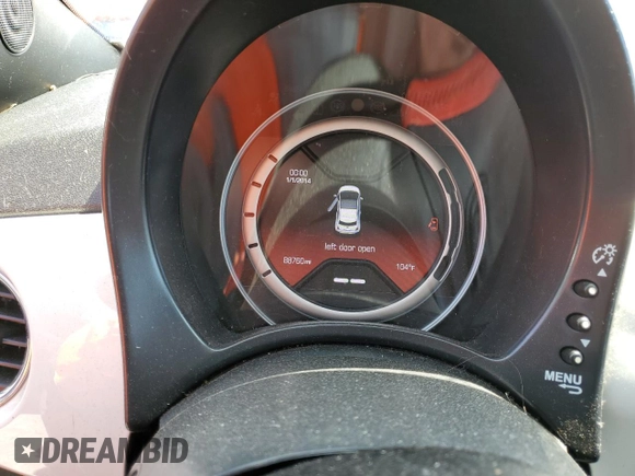2015 FIAT 500e with VIN 3C3CFFGE1FT507277, listed as a Copart auction lot 51391845 with 88,760 mi miles and Salvage title. Bid and sale history available at DreamBid. Image 9.