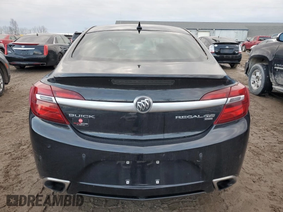 2014 Buick Regal GS with VIN 2G4GU5GX9E9221804, listed as a Copart auction lot 80933674 with 89,666 mi miles and Salvage Title. Bid and sale history available at DreamBid. Image 6.