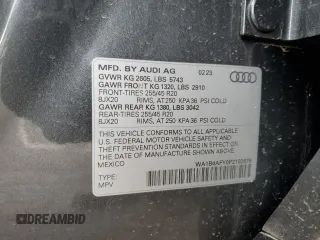 2023 Audi SQ5 Premium Plus with VIN WA1B4AFY0P2102679, listed as a Copart auction lot 47826385 with 13,986 mi miles and Salvage Title. Bid and sale history available at carsss.com. Image 13.