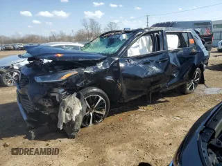 2021 Toyota Highlander XSE z VIN 5TDLZRBH0MS148890, wystawiony jako Copart lot #48975285 z przebiegiem Nie podano mil oraz Szkoda całkowita • Salvage title. Historia ofert i sprzedaży dostępna na DreamBid. Obrazek 1.