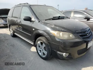 2005 Mazda MPV LX with VIN JM3LW28J550550474, listed as a Copart auction lot 75112994 with 0 mi miles and Salvage Title. Bid and sale history available at carsss.com. Image 4.