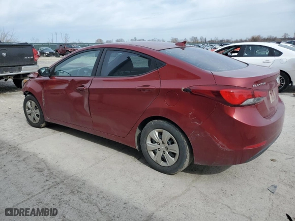 2016 Hyundai Elantra SE with VIN 5NPDH4AE3GH667086, listed as a Copart auction lot 46529045 with 138,200 mi miles and Salvage Title. Bid and sale history available at carsss.com. Image 2.