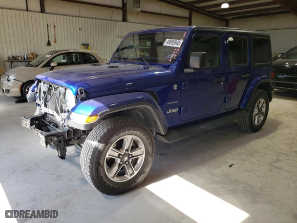 2018 Jeep Wrangler Unlimited Sahara with VIN 1C4HJXEGXJW313893, listed as a Copart auction lot 49895945 with 113,480 mi miles and Salvage Title. Bid and sale history available at carsss.com. Image 1.