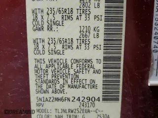 2015 Nissan Murano SV with VIN 5N1AZ2MH6FN242904, listed as a Copart auction lot 49175255 with 117,720 mi miles and Salvage Title. Bid and sale history available at carsss.com. Image 14.