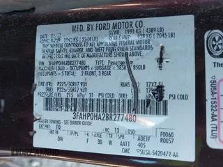 2011 Ford Fusion SE with VIN 3FAHP0HA2BR277480, listed as a IAAI auction lot 41357377 with 144,561 mi miles. Bid and sale history available at carsss.com. Image 9.