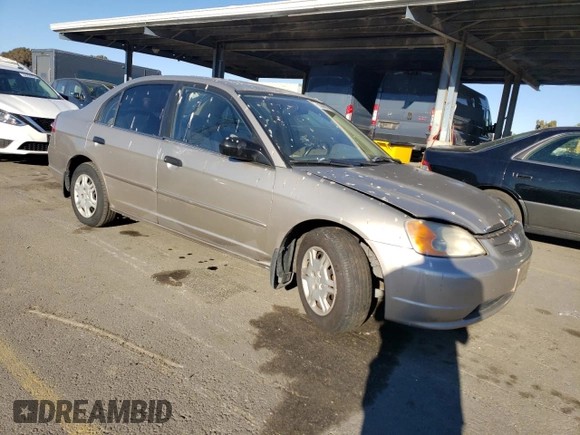 2001 Honda Civic LX with VIN 1HGES15561L022838, listed as a Copart auction lot 83866374 with 179,691 mi miles and Salvage Title. Bid and sale history available at DreamBid. Image 4.