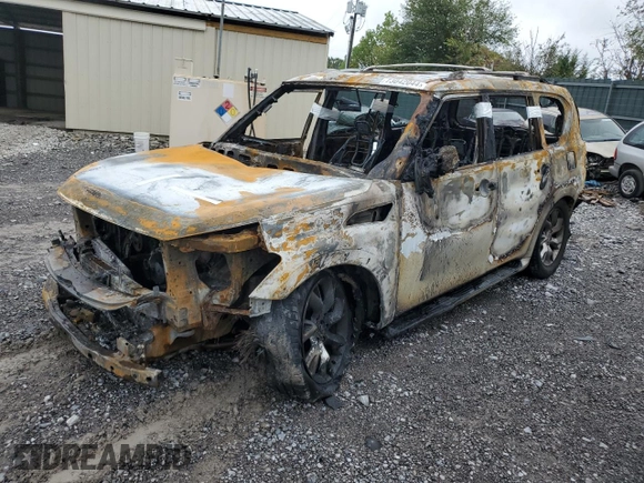 2011 Infiniti QX56 7-passenger with VIN JN8AZ2NF0B9501430, listed as a Copart auction lot 73042044 with 0 mi miles and Salvage Title. Bid and sale history available at carsss.com. Image 1.