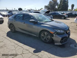 2018 Honda Civic Hatchback EX with VIN SHHFK7H58JU401472, listed as a Copart auction lot 49680755 with 76,777 mi miles and Salvage Title. Bid and sale history available at carsss.com. Image 4.