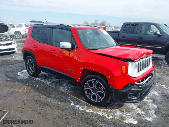 2016 Jeep Renegade Limited with VIN ZACCJADT4GPD65094, listed as a IAAI auction lot 41364080 with 133,737 mi miles. Bid and sale history available at carsss.com. Image 1.