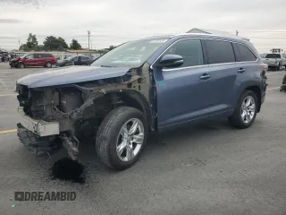 2015 Toyota Highlander Limited with VIN 5TDDKRFH6FS091858, listed as a Copart auction lot 61262435 with 127,268 mi miles and Salvage title. Bid and sale history available at DreamBid. Image 1.