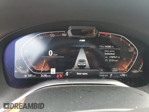 2021 BMW 7 Series 750i xDrive with VIN WBA7U2C04MCF73546, listed as a Copart auction lot 62587275 with 34,396 mi miles and Salvage title. Bid and sale history available at DreamBid. Image 9.