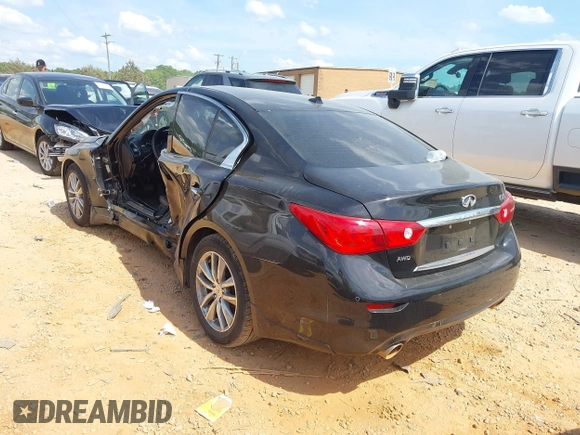 2015 Infiniti Q50 with VIN JN1BV7AR1FM407913, listed as a IAAI auction lot 42176827 with 110,969 mi miles and . Bid and sale history available at DreamBid. Image 3.