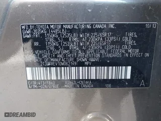 2013 Toyota RAV4 LE with VIN 2T3ZFREV1DW062149, listed as a IAAI auction lot 41862328 with 105,865 mi miles. Bid and sale history available at carsss.com. Image 9.