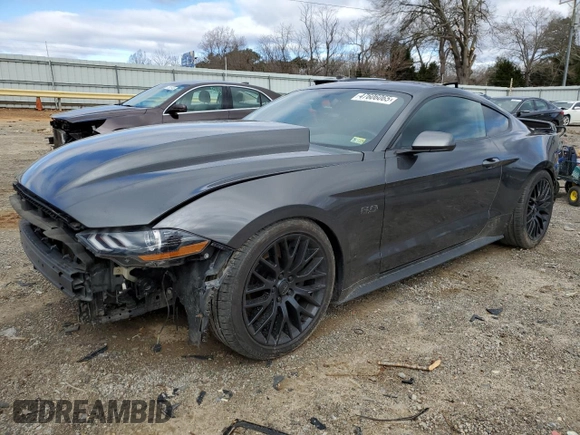 2019 Ford Mustang GT with VIN 1FA6P8CF5K5167812, listed as a Copart auction lot 47606065 with 49,386 mi miles and Salvage Title. Bid and sale history available at DreamBid. Image 1.