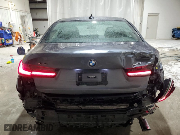 2021 BMW 3 Series 330i xDrive with VIN 3MW5R7J08M8C13628, listed as a Copart auction lot 48145365 with 48,457 mi miles and Salvage Title. Bid and sale history available at carsss.com. Image 6.