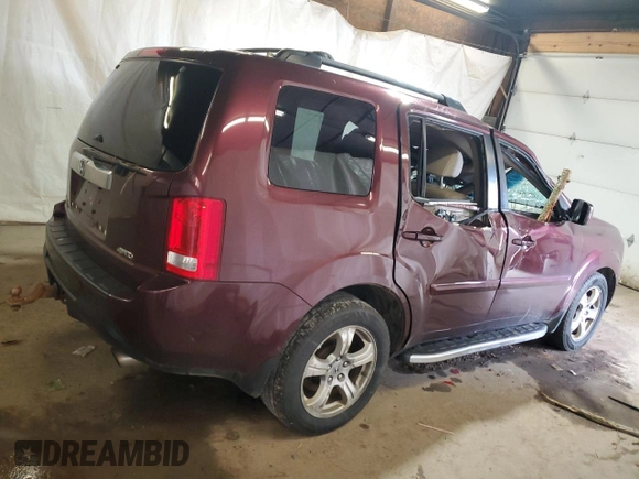 2013 Honda Pilot EX-L with VIN 5FNYF4H56DB046111, listed as a Copart auction lot 55893615 with 215,679 mi miles and Salvage Title. Bid and sale history available at DreamBid. Image 3.
