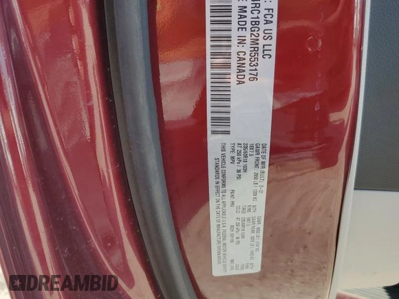2021 Chrysler Pacifica Touring L z VIN 2C4RC1BG2MR553176, wystawiony jako Copart lot #56999555 z przebiegiem 53 758 mil mil oraz Szkoda całkowita • Salvage title. Historia ofert i sprzedaży dostępna na DreamBid. Obrazek 13.