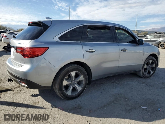 2016 Acura MDX with VIN 5FRYD4H29GB040916, listed as a Copart auction lot 43081035 with 85,255 mi miles and Salvage Title. Bid and sale history available at carsss.com. Image 3.