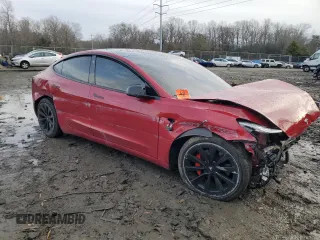2022 Tesla Model 3 with VIN 5YJ3E1EAXNF187262, listed as a Copart auction lot 86545314 with 85,718 mi miles and Salvage Title. Bid and sale history available at DreamBid. Image 4.