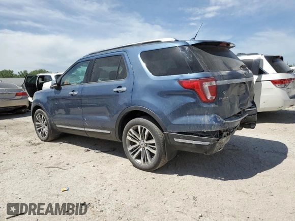 2018 Ford Explorer Platinum z VIN 1FM5K8HT3JGB02703, wystawiony jako Copart lot #57091735 z przebiegiem 90 921 mil mil oraz Szkoda całkowita • Salvage title. Historia ofert i sprzedaży dostępna na DreamBid. Obrazek 2.