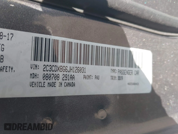 2018 Dodge Charger SXT with VIN 2C3CDXBG6JH126031, listed as a IAAI auction lot 41400041 with 127,906 mi miles and . Bid and sale history available at DreamBid. Image 9.