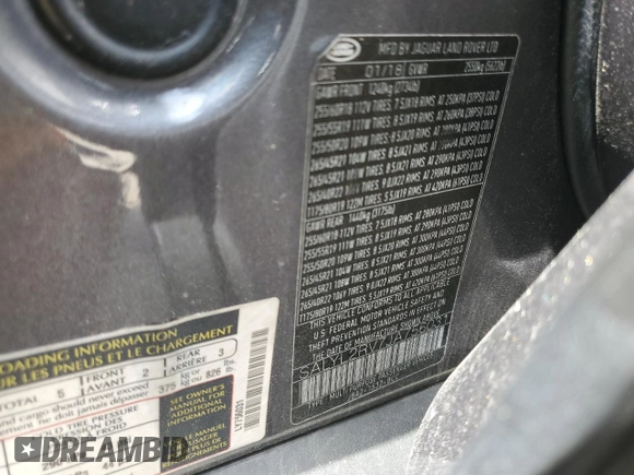 2018 Land Rover Range Rover Velar R-Dynamic SE with VIN SALYL2RV7JA756031, listed as a Copart auction lot 49412725 with 78,630 mi miles and Salvage Title. Bid and sale history available at carsss.com. Image 15.