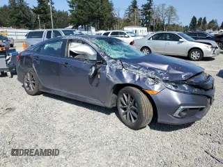 2021 Honda Civic Sedan EX with VIN 19XFC1F38ME202543, listed as a Copart auction lot 54359815 with 37,927 mi miles and Clean Title. Bid and sale history available at carsss.com. Image 4.