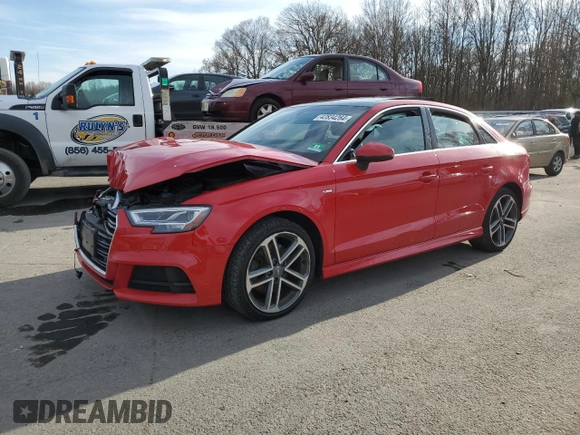 2018 Audi A3 Sedan Premium Plus with VIN WAUJ8GFFXJ1004163, listed as a Copart auction lot 42834264 with 58,556 mi miles. Bid and sale history available at carsss.com. Image 1.
