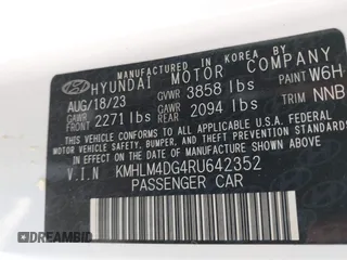 2024 Hyundai Elantra SEL с VIN KMHLM4DG4RU642352, выставлен на аукционе IAAI как лот 42020717 с пробегом 28 515 миль миль и . История ставок и продаж доступна на DreamBid. Изображение 9.
