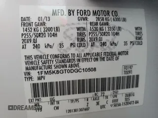 2013 Ford Explorer Sport with VIN 1FM5K8GT0DGC10508, listed as a Copart auction lot 43286765 with 169,515 mi miles and Salvage Title. Bid and sale history available at carsss.com. Image 13.