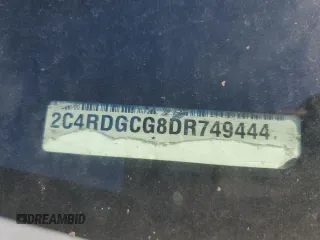 2013 Dodge Grand Caravan SXT with VIN 2C4RDGCG8DR749444, listed as a Copart auction lot 49169515 with 166,104 mi miles and Salvage Title. Bid and sale history available at DreamBid. Image 13.