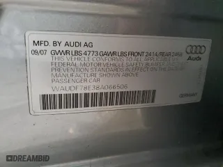 2008 Audi A4 2.0T with VIN WAUDF78E38A066506, listed as a Copart auction lot 46342365 with 185,002 mi miles and Salvage Title. Bid and sale history available at carsss.com. Image 12.