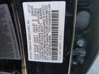 2020 Honda Accord Sport with VIN 1HGCV2F38LA018046, listed as a Copart auction lot 52572875 with 97,934 mi miles and Salvage title. Bid and sale history available at DreamBid. Image 12.