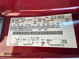 2013 Ford Escape SE with VIN 1FMCU9G95DUD25554, listed as a Copart auction lot 83068844 with Not provided miles and Clean title. Bid and sale history available at DreamBid. Image 10.