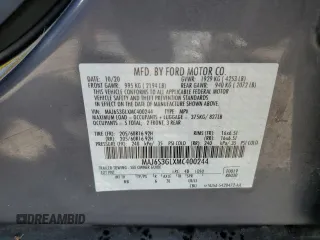 2021 Ford EcoSport SE z VIN MAJ6S3GLXMC400244, wystawiony jako Copart lot #73909434 z przebiegiem 41 758 mil mil oraz Nie do naprawy • Non repairable. Historia ofert i sprzedaży dostępna na DreamBid. Obrazek 13.