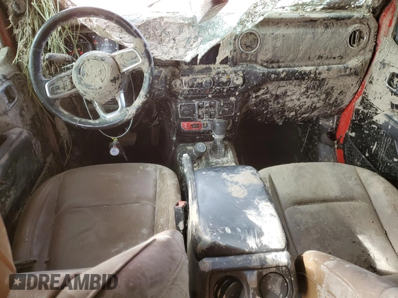 2020 Jeep Wrangler Unlimited Rubicon with VIN 1C4HJXFN3LW107654, listed as a Copart auction lot 54021595 with 39,587 mi miles and Salvage title. Bid and sale history available at DreamBid. Image 8.