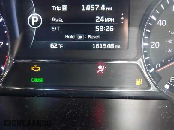 2015 Kia Optima SX Turbo with VIN 5XXGR4A62FG370758, listed as a IAAI auction lot 41631878 with 161,548 mi miles. Bid and sale history available at carsss.com. Image 7.