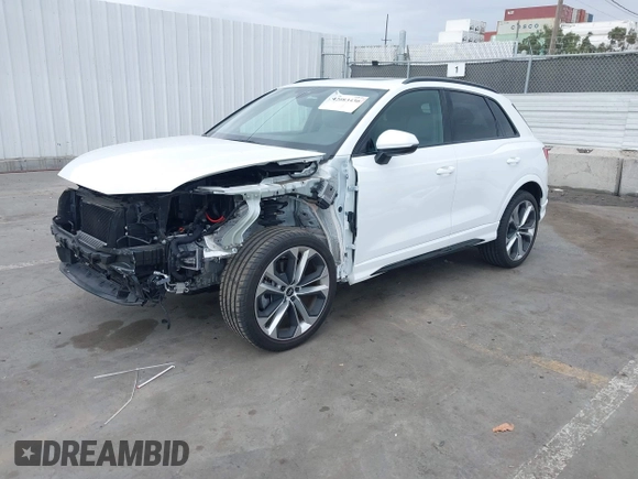 2022 Audi Q3 S line Premium Plus with VIN WA1EECF35N1017446, listed as a IAAI auction lot 42083430 with 37,713 mi miles and . Bid and sale history available at DreamBid. Image 18.