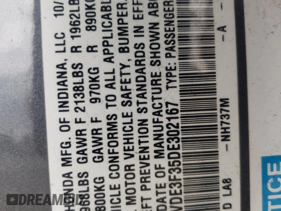 2013 Acura ILX Hybrid z VIN 19VDE3F35DE302167, wystawiony jako Copart lot #70325934 z przebiegiem 93 753 mil mil oraz Szkoda całkowita • Salvage title. Historia ofert i sprzedaży dostępna na DreamBid. Obrazek 15.