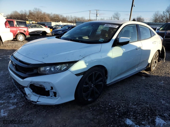 2018 Honda Civic Hatchback Sport with VIN SHHFK7H48JU419090, listed as a Copart auction lot 86575924 with 124,704 mi miles and Salvage Title. Bid and sale history available at carsss.com. Image 1.