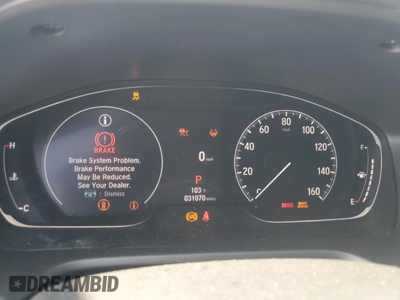 2021 Honda Accord Sport with VIN 1HGCV2F33MA002385, listed as a Copart auction lot 60171045 with 31,070 mi miles and Salvage title. Bid and sale history available at DreamBid. Image 9.